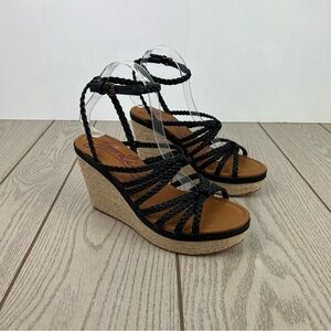 Zodiac Women's Shana Strappy Platform Espadrille Wedge Sandals 9M Black $99